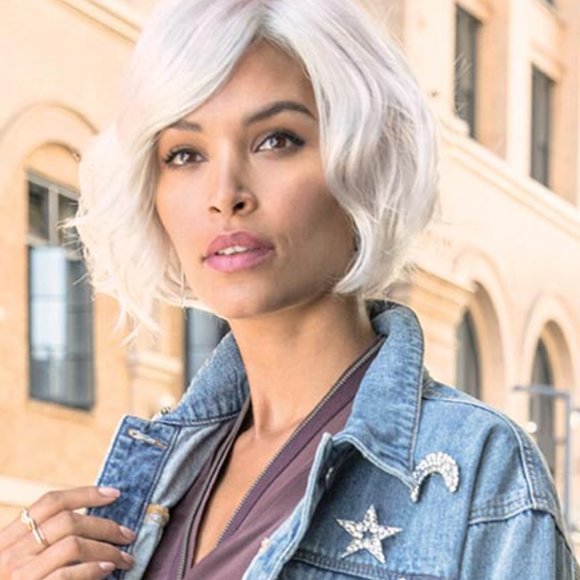 Rae Wig By Rene of Paris, Silver Stone - Picture 3 of 8